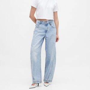 Gap × BEIS High Rise Barrel Jeans Medium Wash